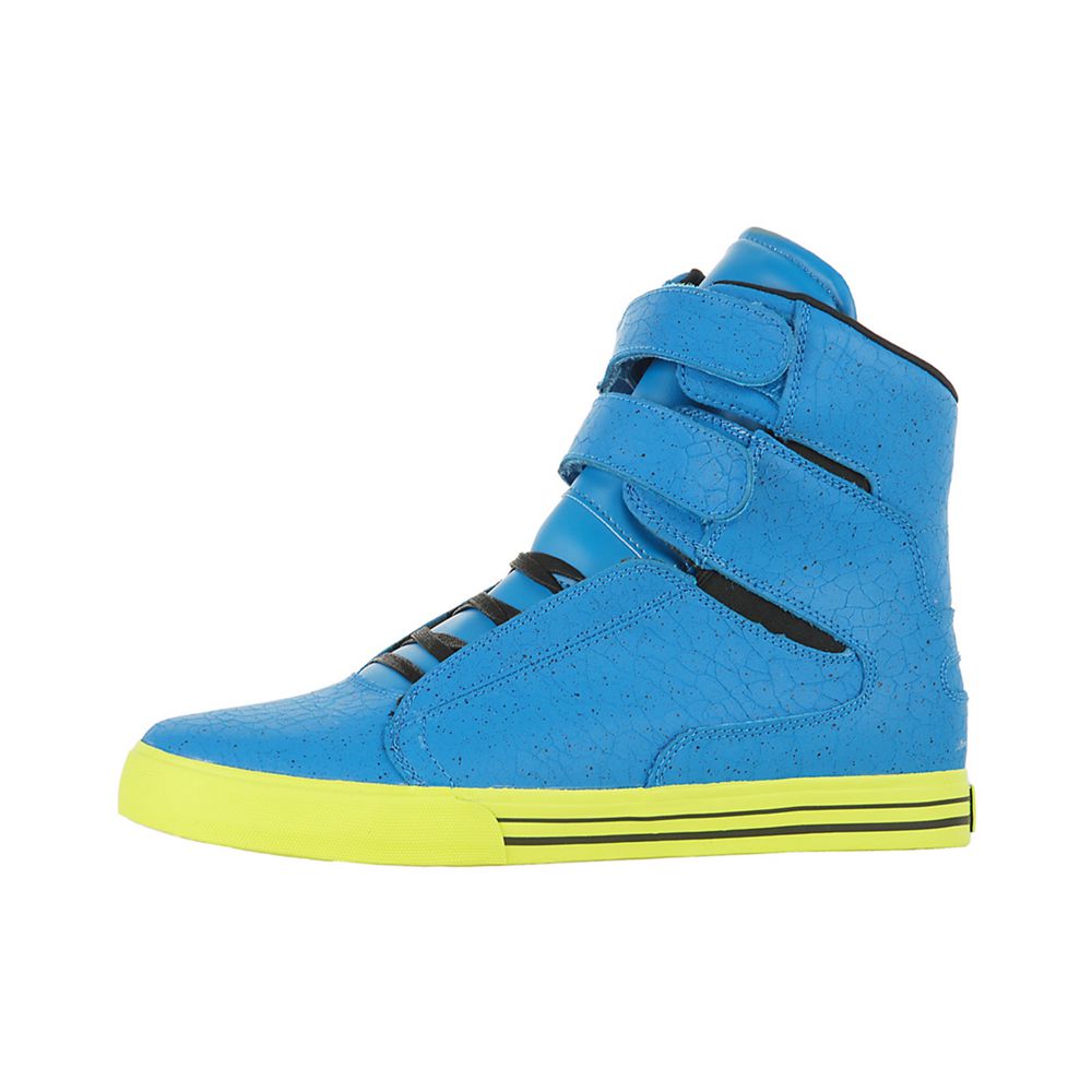 Baskets Montantes Supra TK Society Bleu Tuf Blue Crackle Homme | YGB-13213737